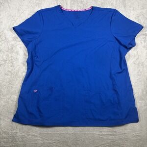 Heartsoul‎ Women's Royal Blue V-Neck Scrub Top Size 3XL